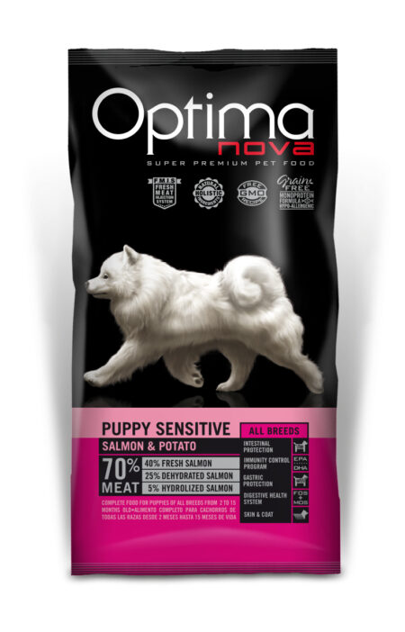 Optima nova puppy sensitive salmão&batata