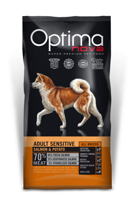 Optima nova dog adult sensitive salmão&batata